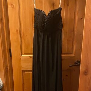 David's Bridal Strapless Black Dress